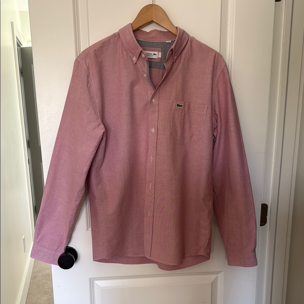 Lacoste Pink Casual Button Down Shirt